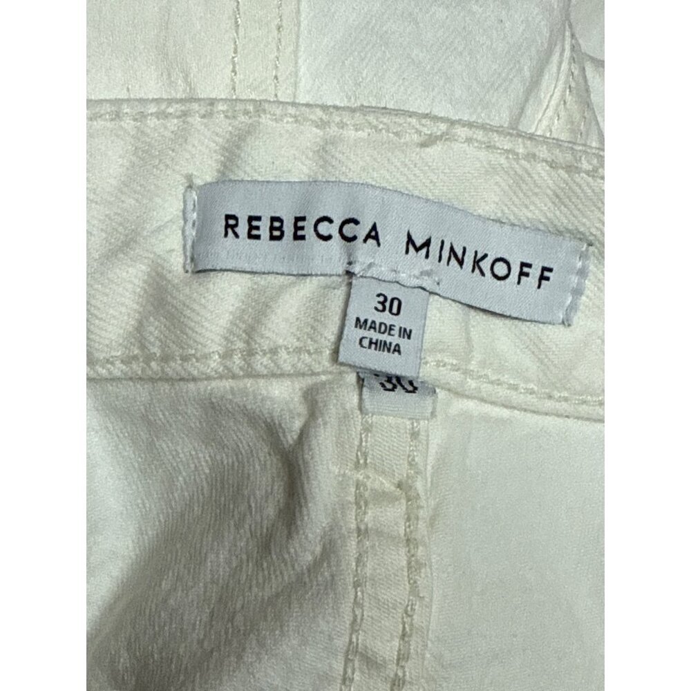 Rebecca Minkoff Ankle Kick Women's Jeans White High Rise Denim Flare Size 30 NEW - Picture 10 of 14
